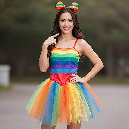 Rainbow Bright Tutu Costume Pose