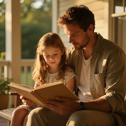 Father Daughter Golden Hour Moment