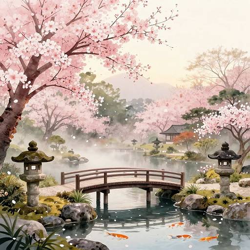 Serene Youkoso Japanese Garden Dawn