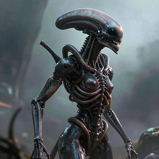 Female Xenomorph Biomechanical Alien Art