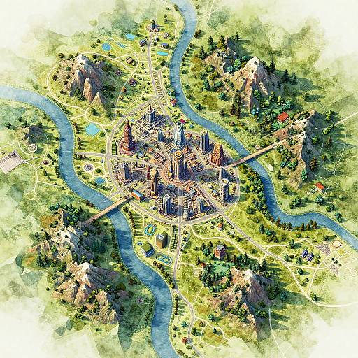 Intricate Fantasy Map Art Generator