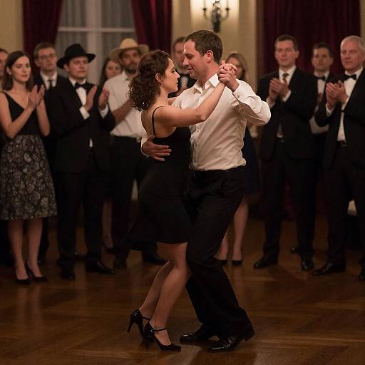 Couple Dancing in Formal Setting