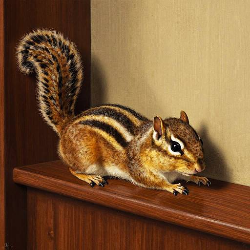 Curious Chipmunk in Golden Mahogany