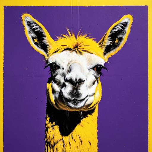 Andy Warhol Style Funky Llama Portrait