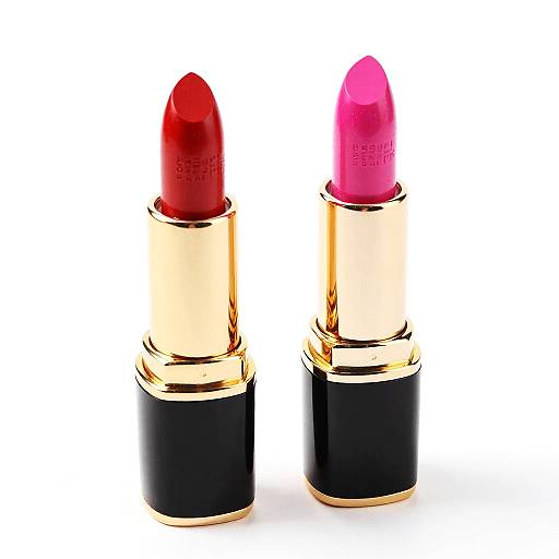 Red and Pink Lipsticks with Gold Tubes