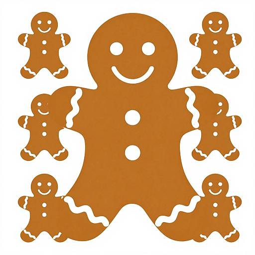 Gingerbread Man Silhouette Clipart