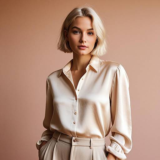 Elegant Portrait of a Platinum Blonde Woman