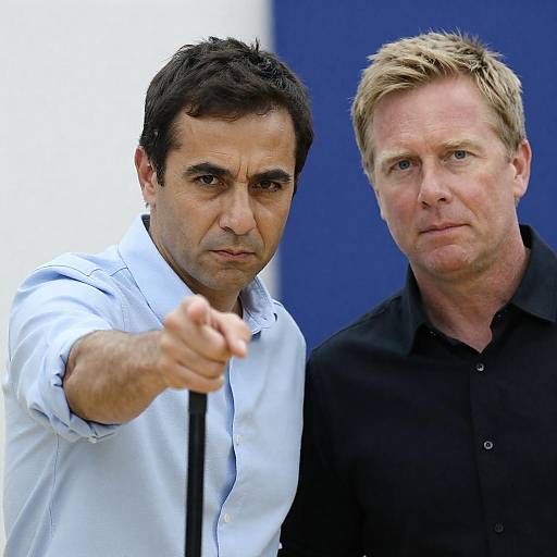 Close-Up Portrait: Two Men With Cane