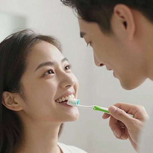 Close-Up Smiles with Toothbrush Moment