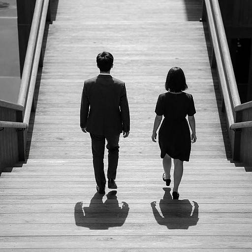 Elegant Shadows on a Sunlit Staircase