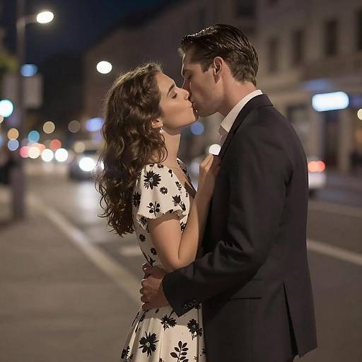 Romantic Night Scene: Couple in Love