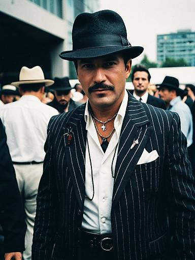 Man in Gangster Costume at Cosplay Festival