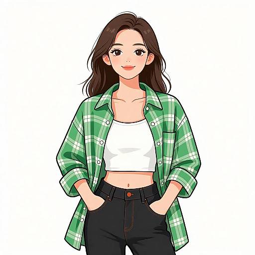 Smiling Woman in Casual Streetwear