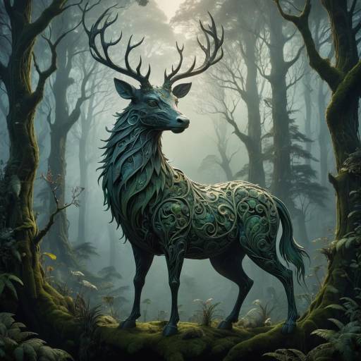 Enchanted Forest with Mythical Creature Enchanted Forest with Mythical Creature