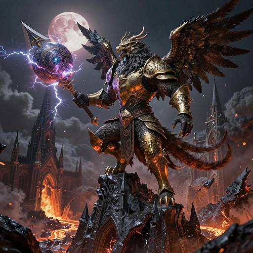 Armored Griffin Battle-Mage of the Storm