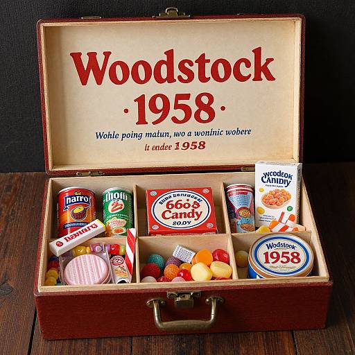 Photograph of an open wooden box labeled 