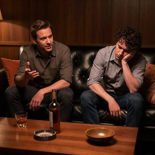 Intimate Evening on a Black Couch