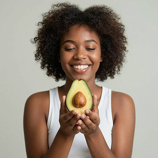 African American Woman with Avocado