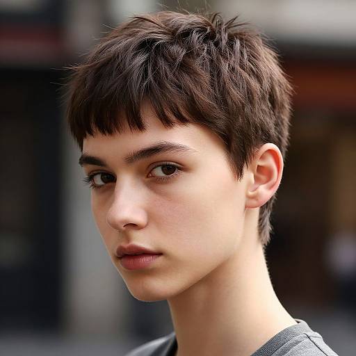 Edgy Boyish Short Hair Fashion Portrait