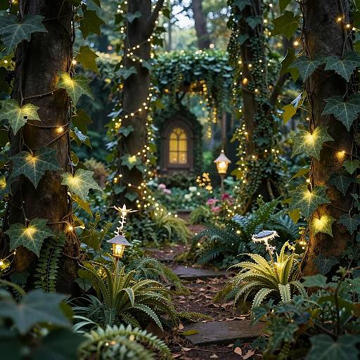 Mythical Garden with Glowing Ivy