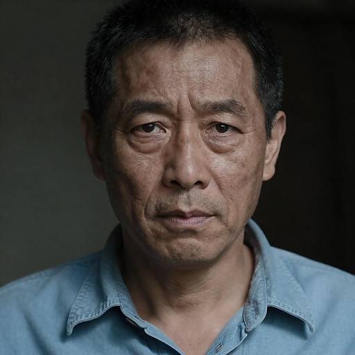 Dramatic Close-Up of Rugged Man