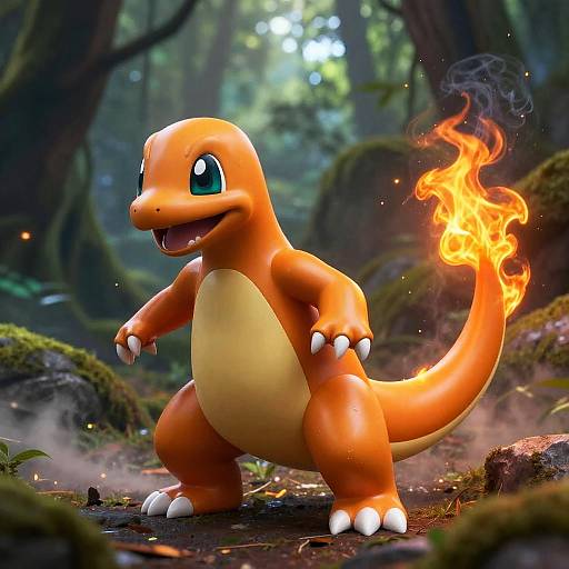 Realistic Charmander in Forest