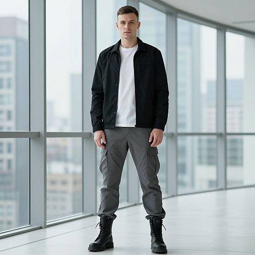 Modern Man in Urban Glass Room