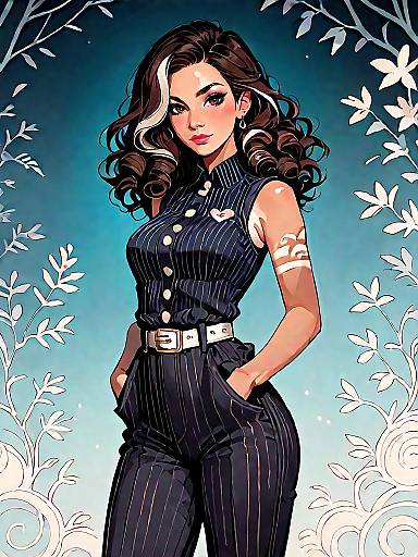 Chic Woman in Tailored Brown Jumpsuit