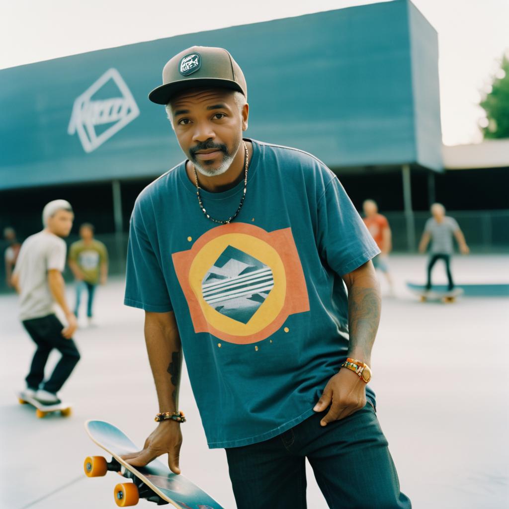 Dynamic Skate Park Scene with Film Aesthetic