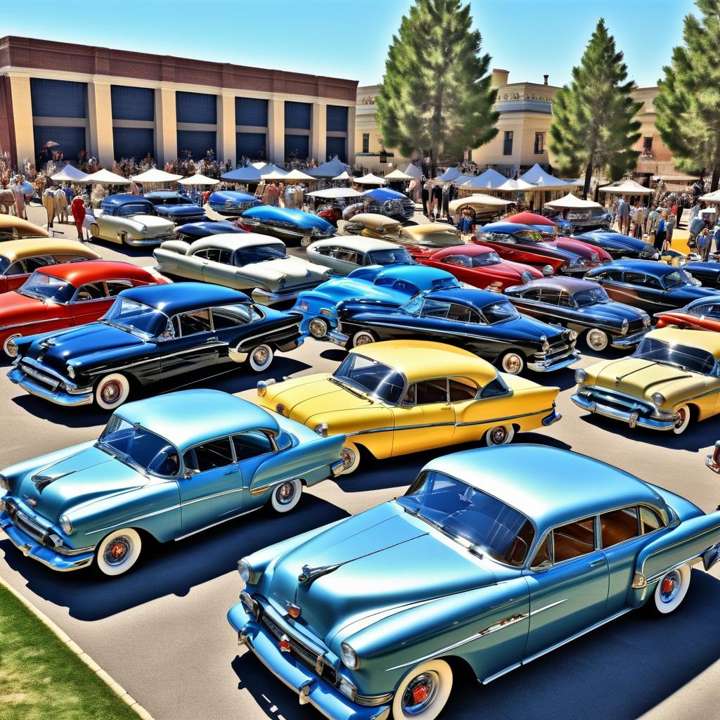 Vintage Car Show Enthusiasts in HDR