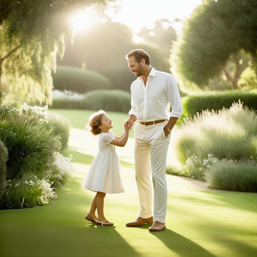 Timeless Elegance: Father and Child Play