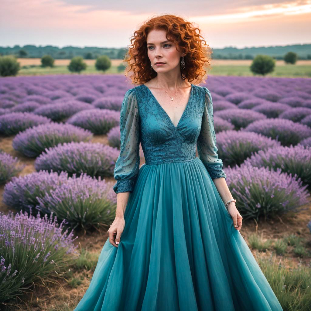 Regal Woman in Lavender Field