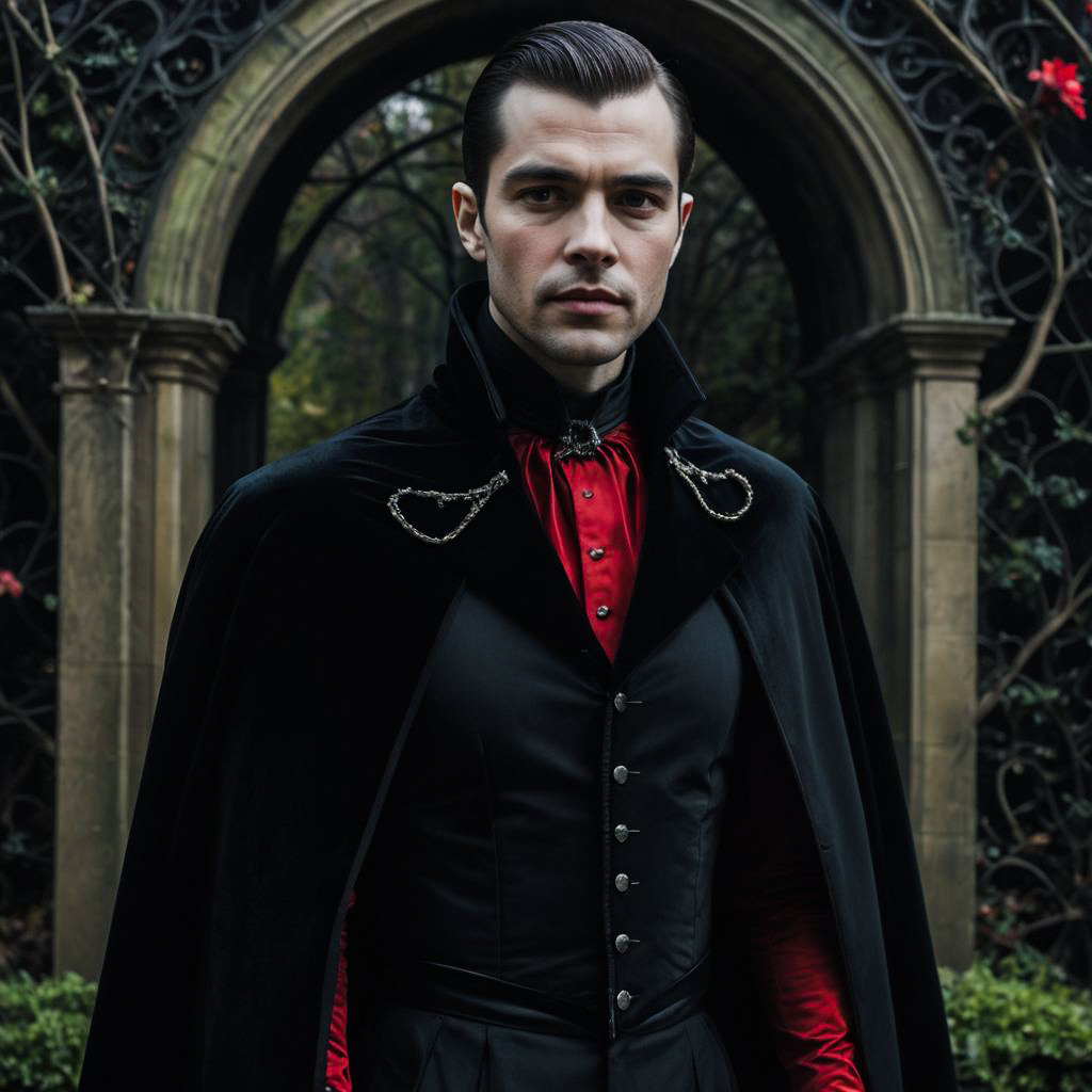 Neo-Surrealist Vampire in Velvet Attire