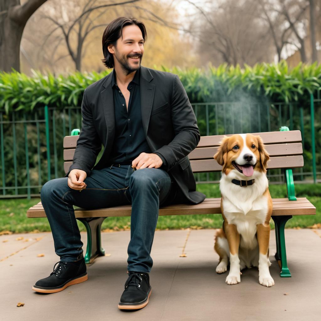 Keanu Reeves Enjoys Joyful Moment in Park