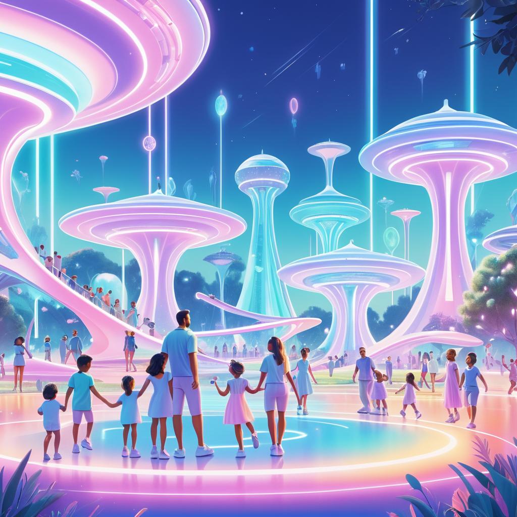 Futuristic Families in a Joyful Park