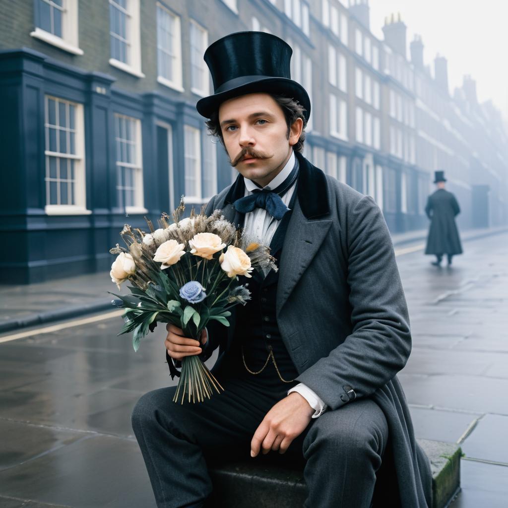 Hysterical Victorian Gentleman on London Curb