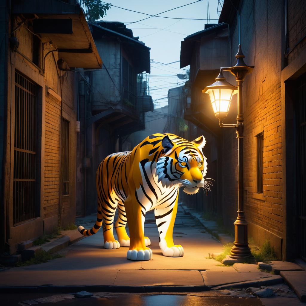 Mechanical Tiger-Lamp Fusion in Alley