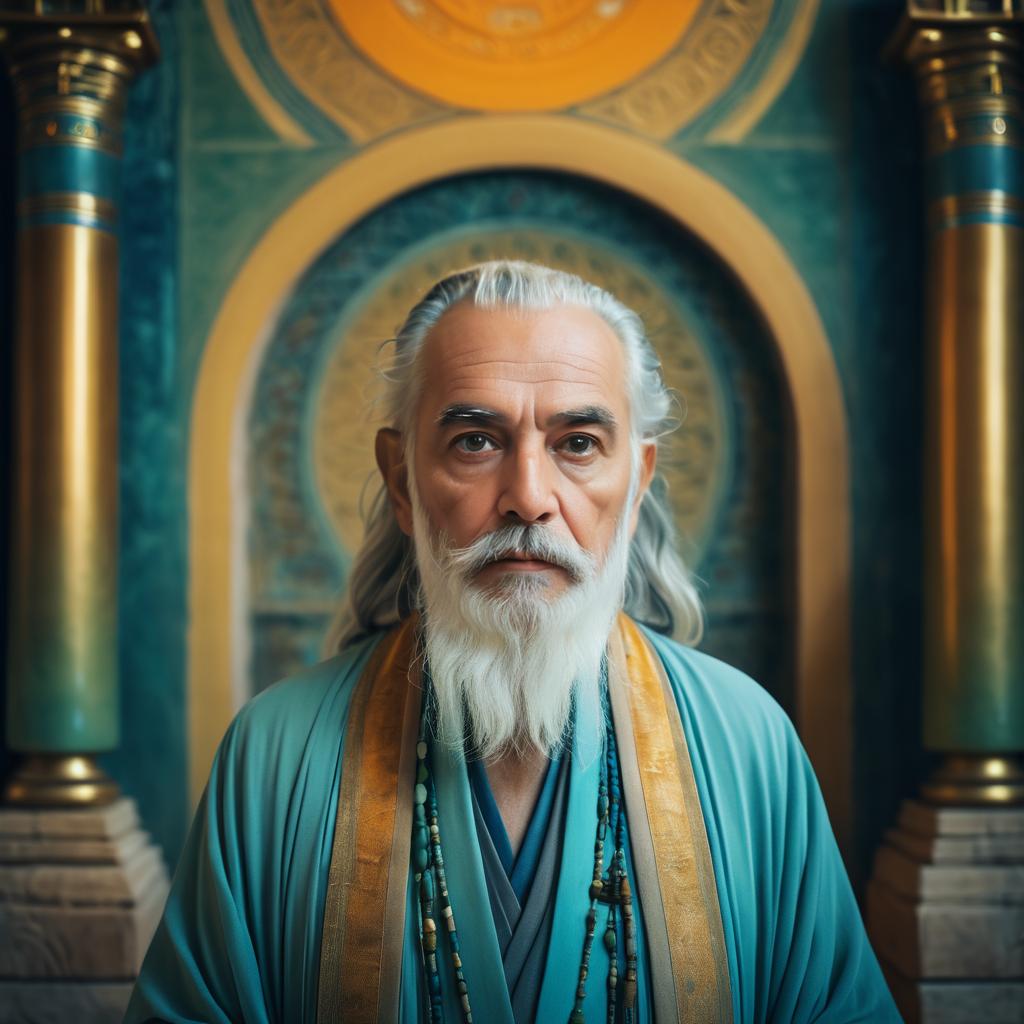 Serene Portrait of a Wise Old Sage