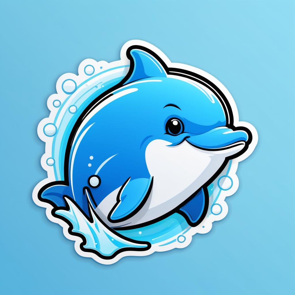 Charming Dolphin Die-Cut Sticker Design