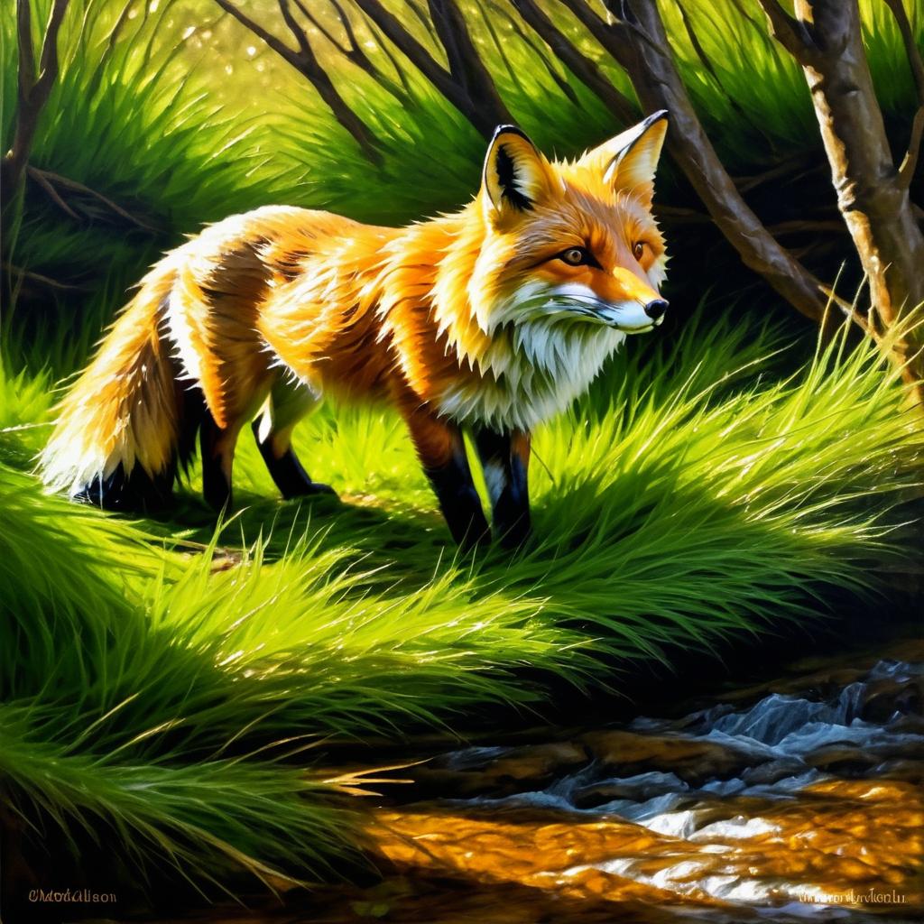 Cunning Fox in Fantasy Underbrush