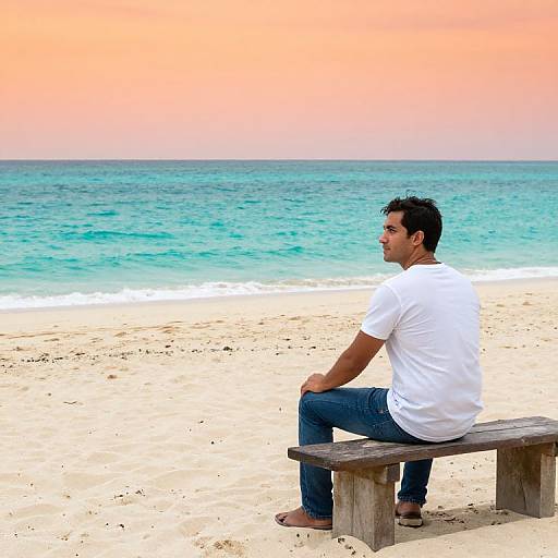 Serene Subtropical Beach at Sunset