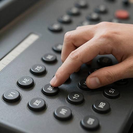 Pressed Button on Dark Control Panel