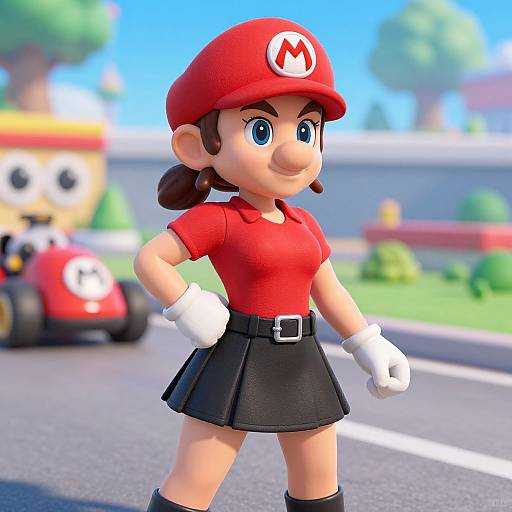 Woman Mario Kart Racer