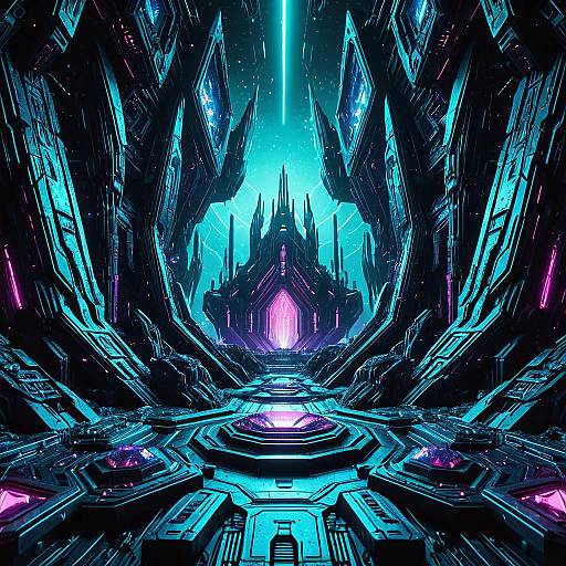 Futuristic Alien Crystal Landscape