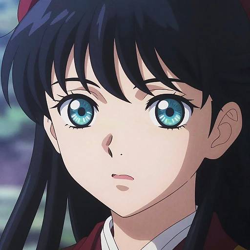 Serious Anime Girl Close-Up Portrait