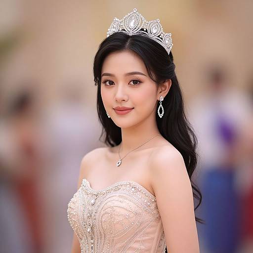 Realistic Princess in Floral Dress