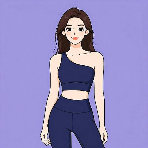 Sporty Chic Woman in Navy Athletic Wear