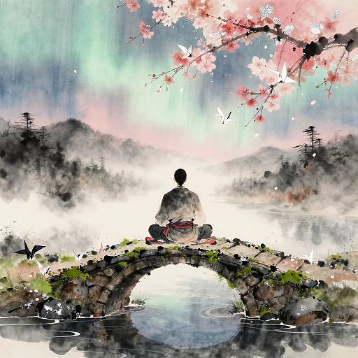 Twilight Samurai on Moss Stone Bridge