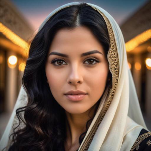 Elegant Arab Woman in a Serene Oasis
