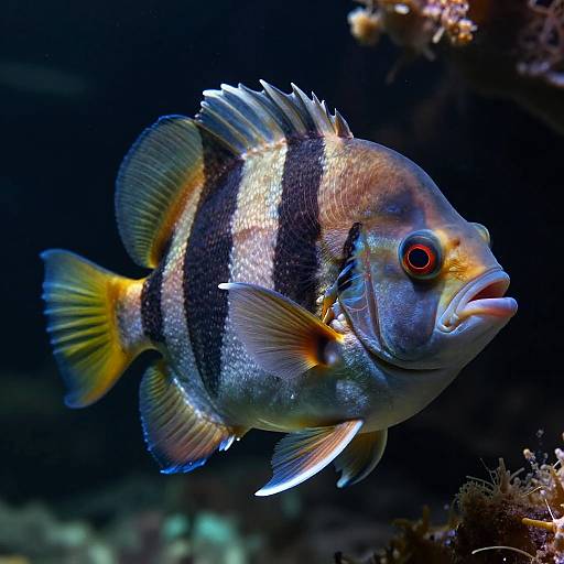 Realistic Tattooed Harlequin Tusk Fish